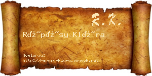 Répásy Klára névjegykártya